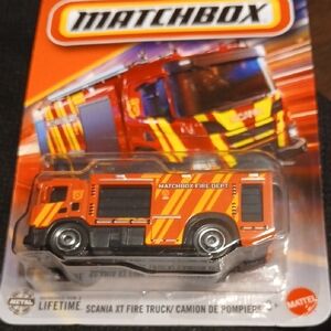 Matchbox Fire Truck Toy - Red and Yellow